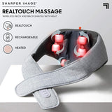 Realtouch Shiatsu Massager, Warming Heat Soothes Sore Muscles, Wireless & Rechargeable - Best Massager for Neck Back Shoulders Feet Legs – W/ 6 Massage Heads, Holiday Gift